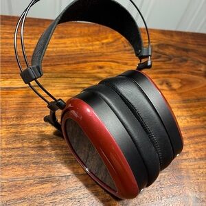 Sleek Black and Red Over-Ear Headphones